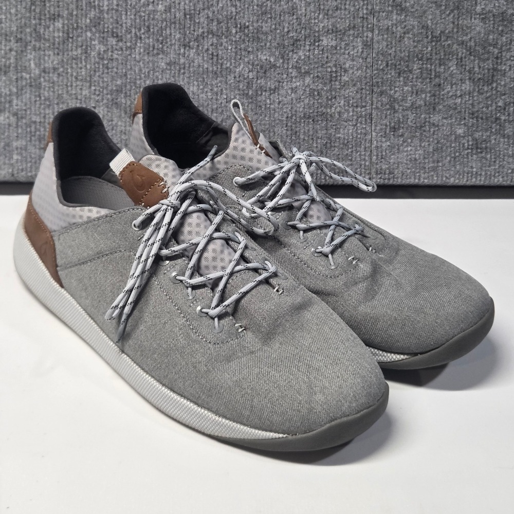 OluKai Nanea Li Mens Grey Textile Sneakers 10485-PGVP Size 13 Casual Comfort